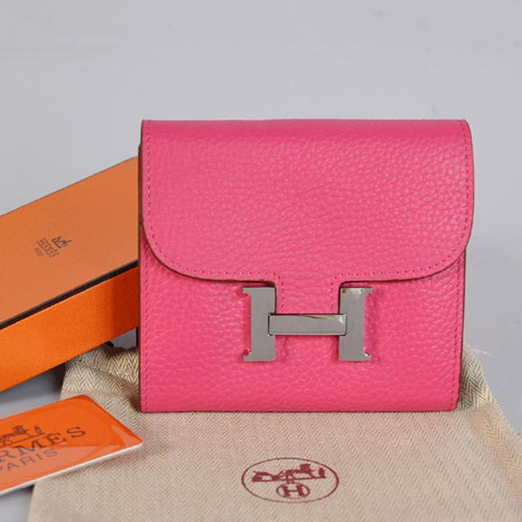Cheap Fake Hermes Constance Wallets Togo Leather A608 Peach